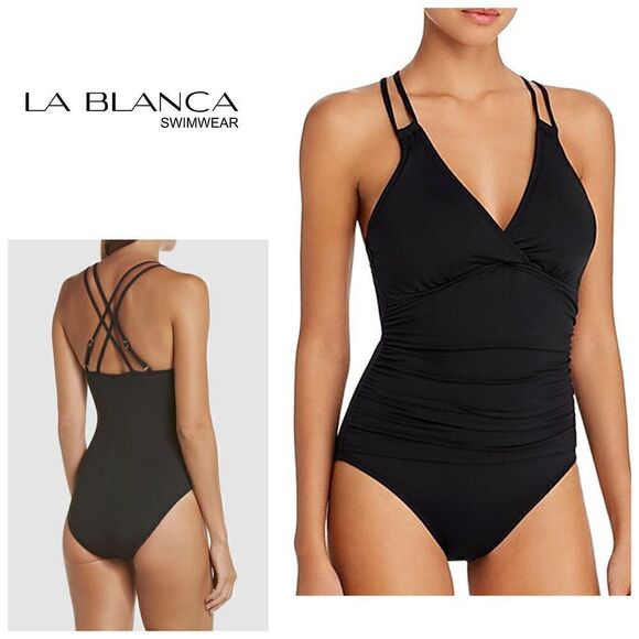 New. La Blanca ruched tummy control swimsuit. Retails $135 size10 - Picture 1 of 12